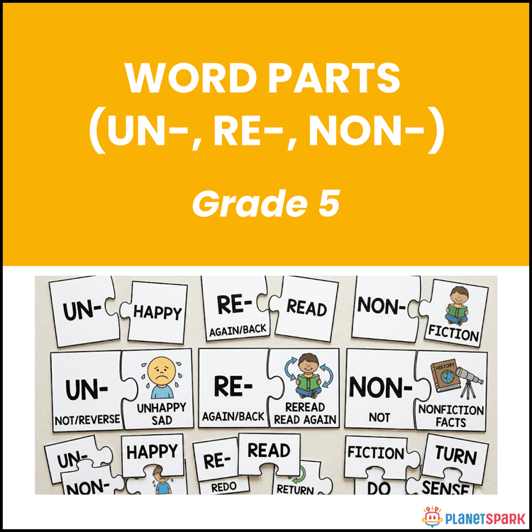 Class 5 Grammar Worksheet on Word Parts 