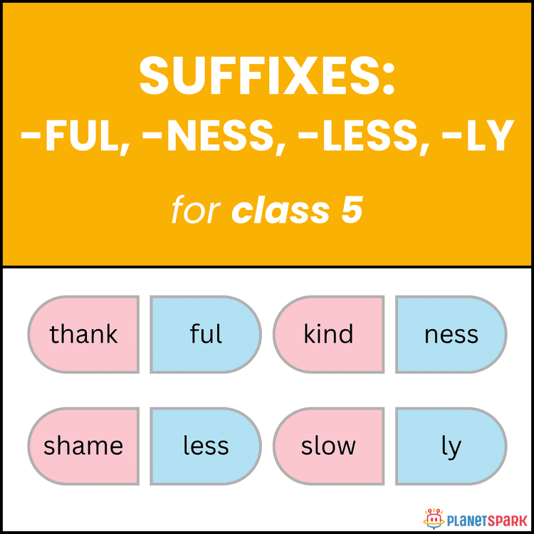 Class 5 Suffixes Worksheet: -ful, -ness, -ly