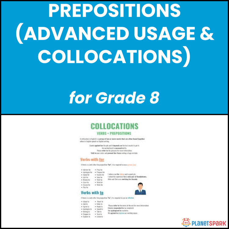 Class 8 Prepositions Collocations Worksheet