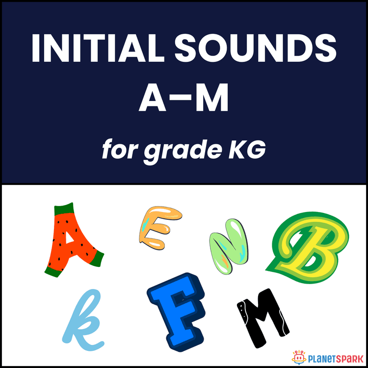 Class KG Worksheet On Initial Sounds A–M