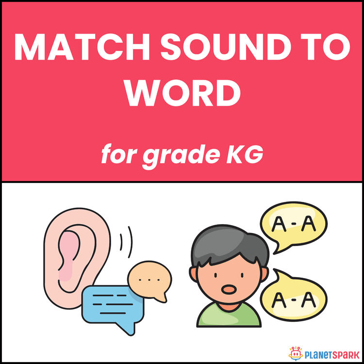 Class KG Worksheet On Match Sound to Word