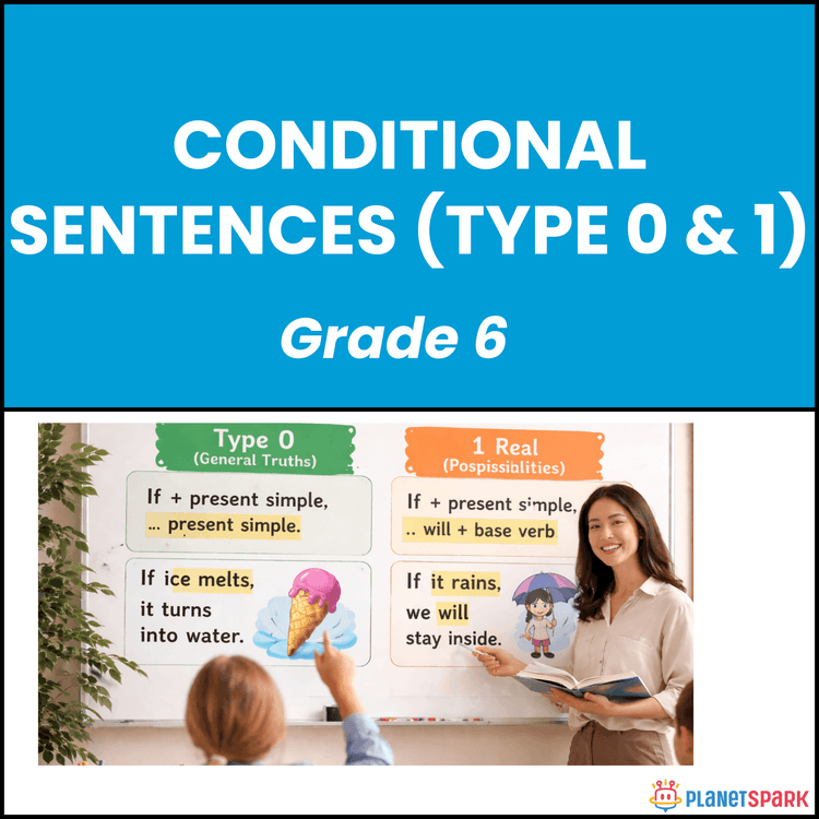 Class 6 Worksheet on Conditional Sentences(Type 0&1)