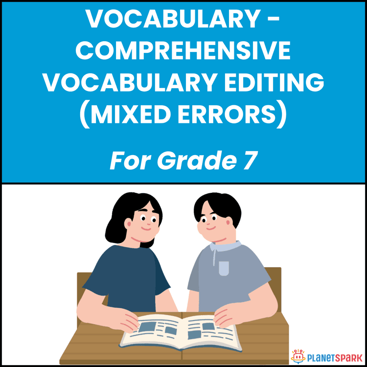 Class 7 English Worksheet on Mixed Error Editing
