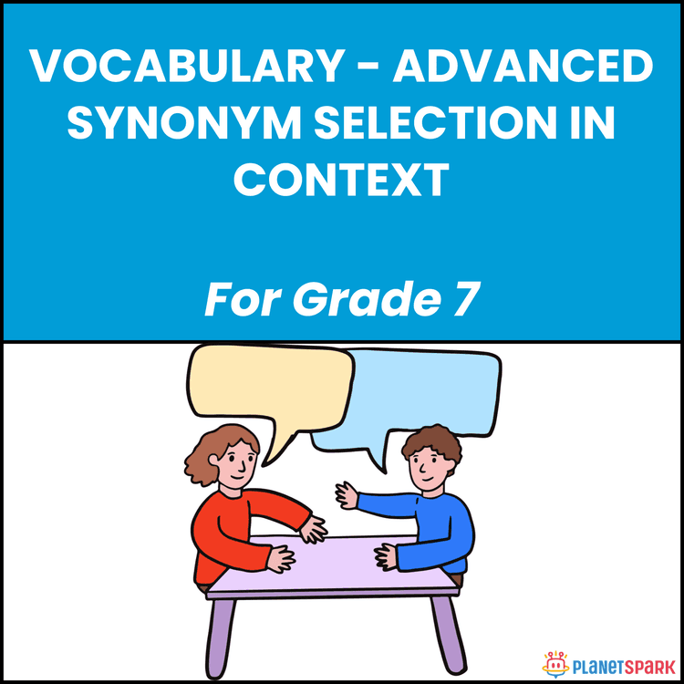 Class 7 English Worksheet on Synonyms in Context