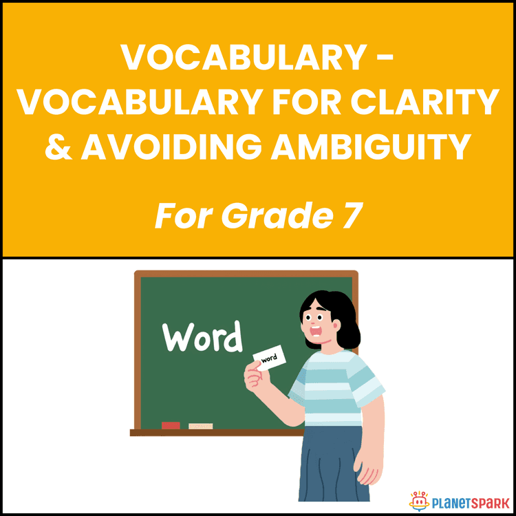 Class 7 English Worksheet on Clear Vocabulary