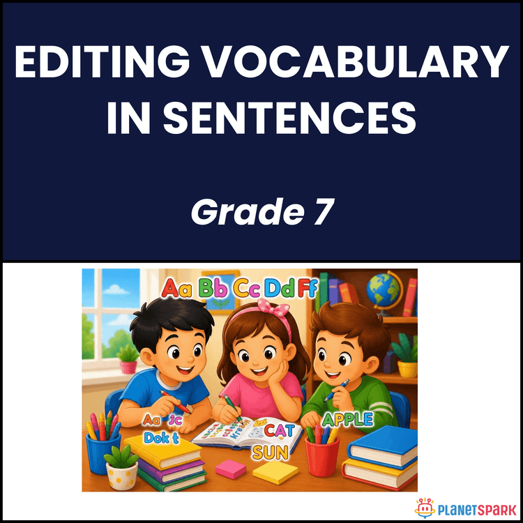 Class 8 Worksheet on Editing Vocabulary in Sentences