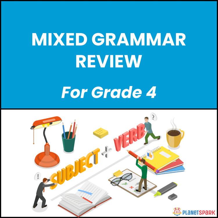 Class 4 English Grammar Worksheet on Mixed Topics