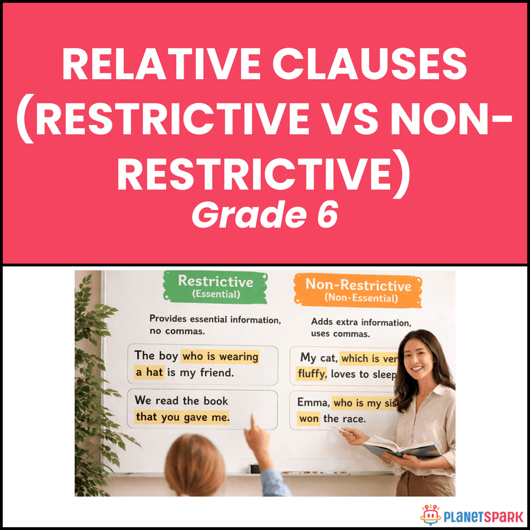 Class 6 Grammar Worksheet on Relative Clauses