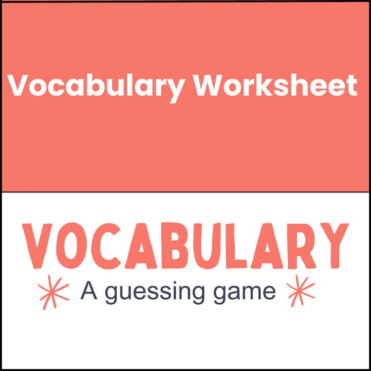 Vocabulary Worksheet
