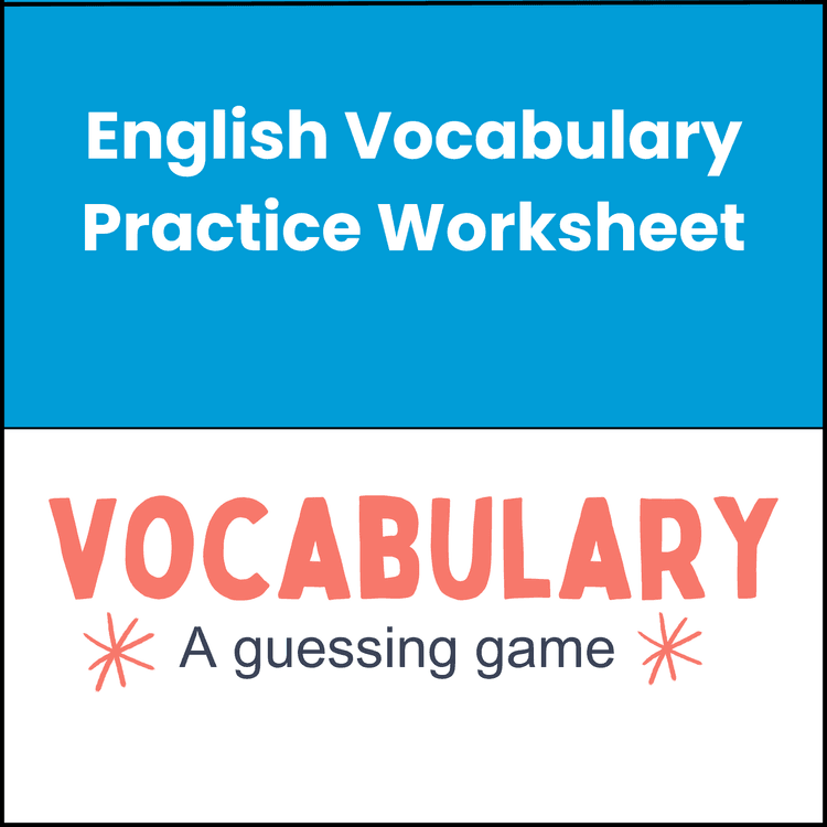 English Vocabulary Practice Worksheet