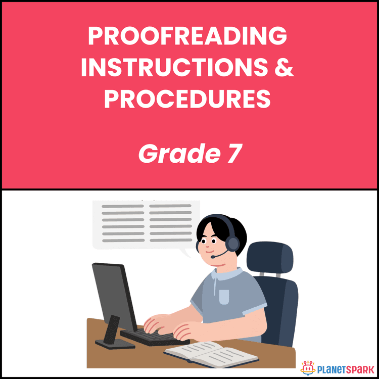 Class 7 Grammar Worksheet on Proofreading Steps