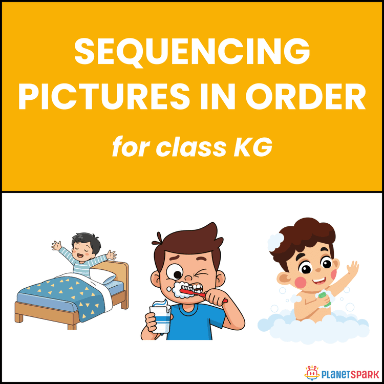 Class KG Worksheet on Sequencing Pictures in Order