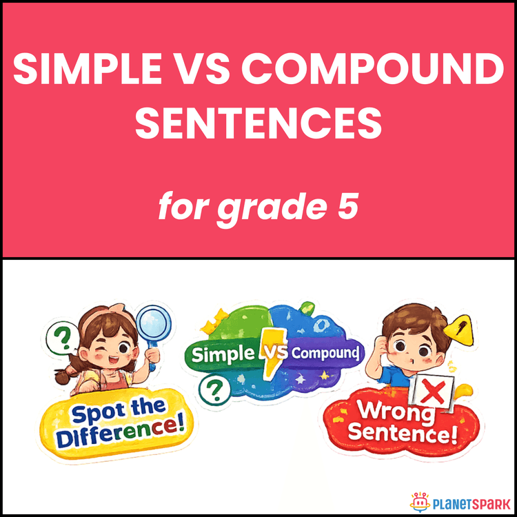 Class 5 Worksheet on Simple vs Compound Sentences 