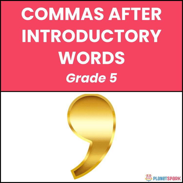 Class 5 Grammar Worksheet on Commas After Intro Words