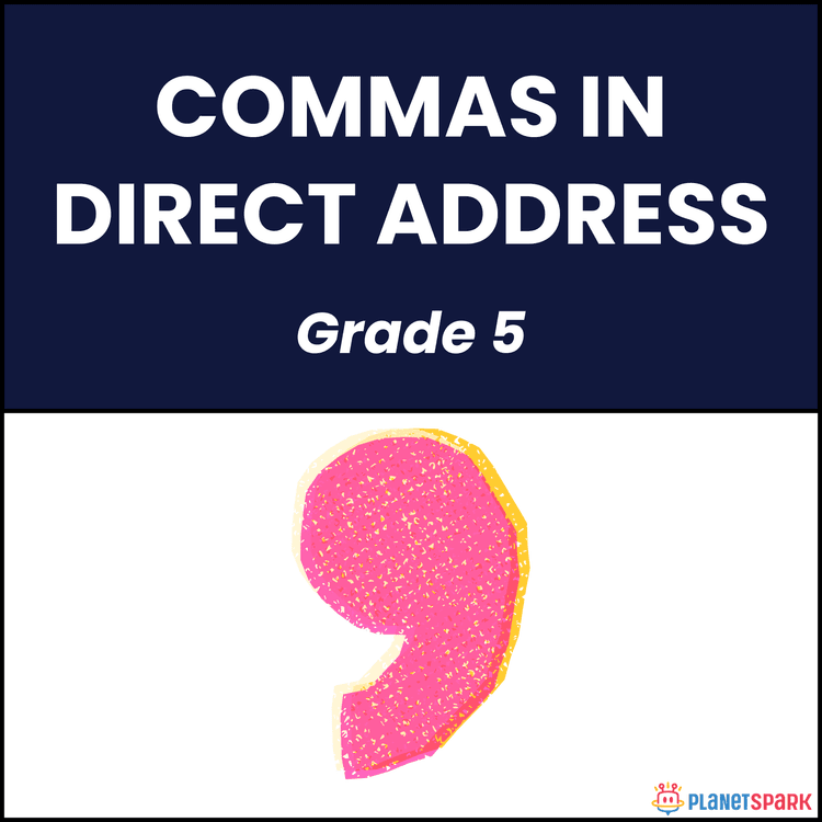 Class 5 Grammar Worksheet on Commas in Direct Address
