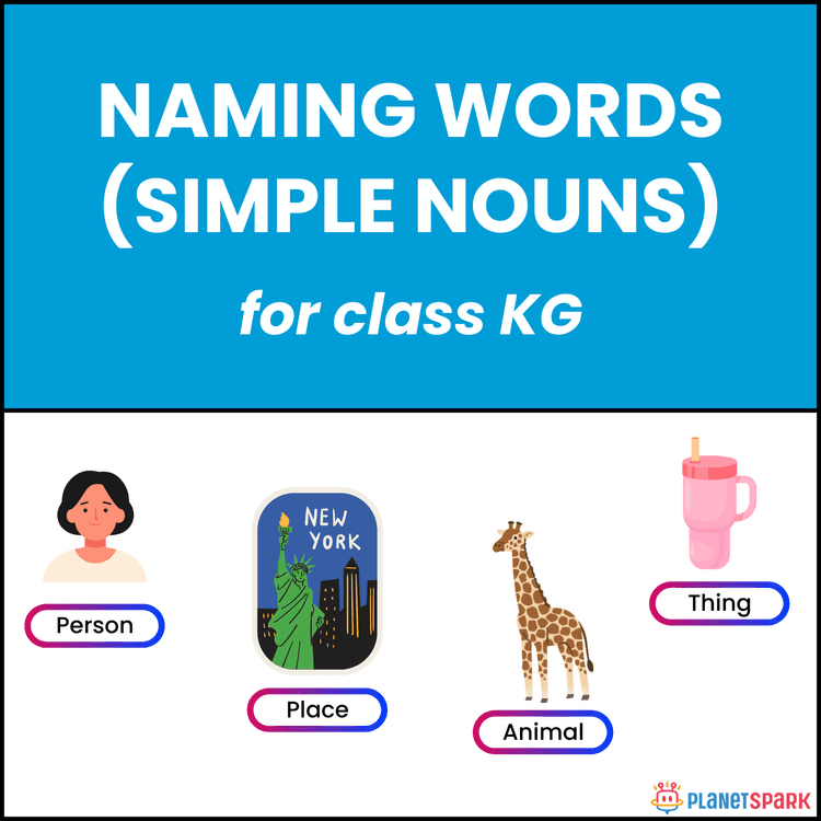 KG English Grammar Worksheet on Simple Naming Words