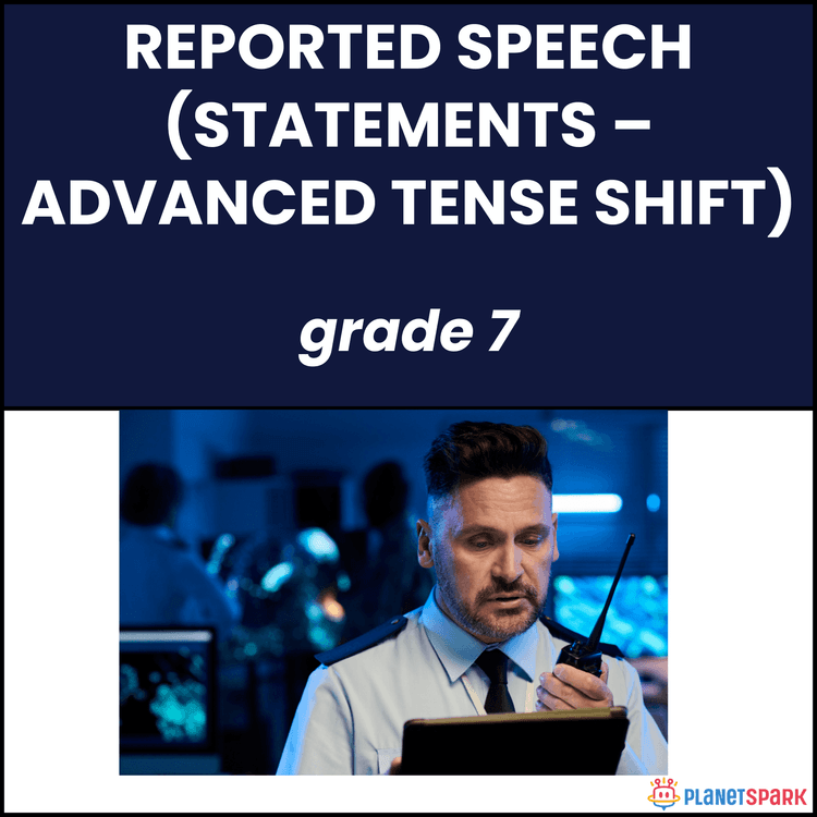 Class 7 English Worksheet on Reported Speech Tense