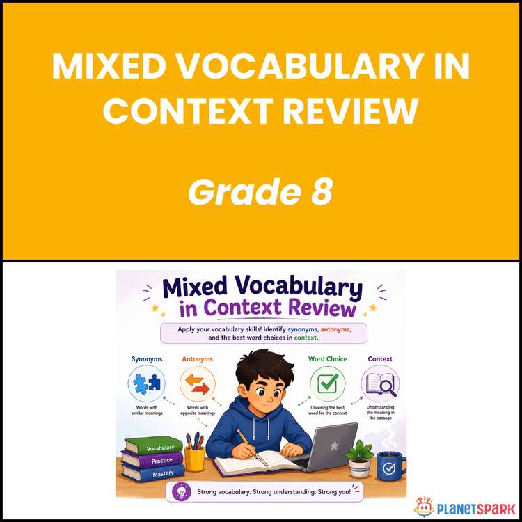 Class 8 Vocabulary Review Worksheet for Context