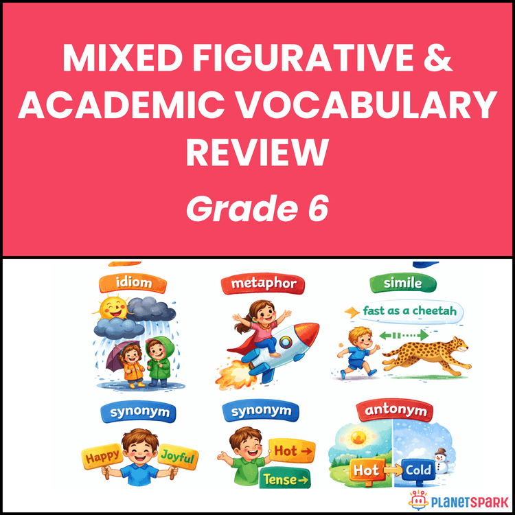 Class 6 Mixed Figurative Academic Vocabulary Worksheet
