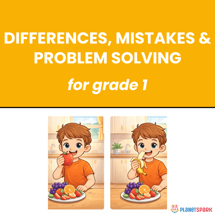 Class 1 English Worksheet on Finding Differences Problems