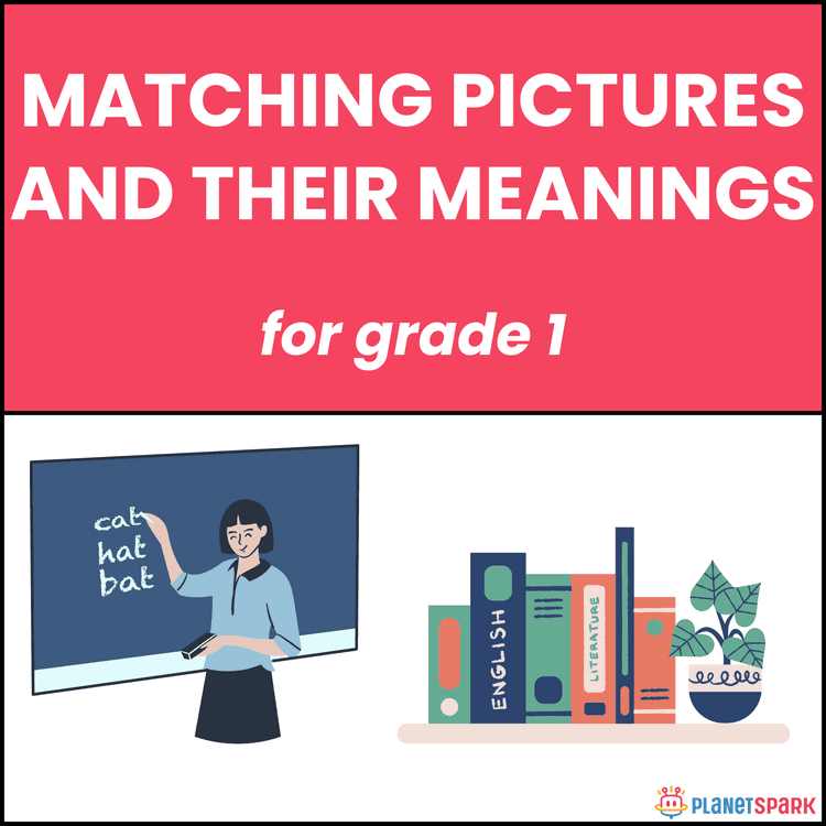 Class 1 English Worksheet on Matching Pictures and Their Meanings