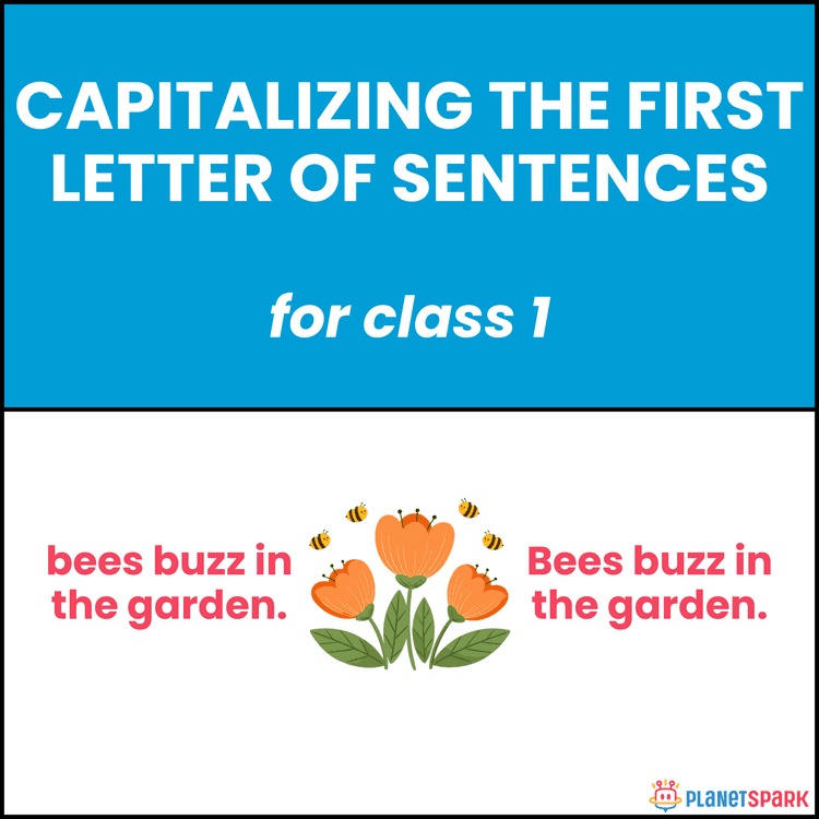 Class 1 Grammar Worksheet on Capitalizing Sentence Start