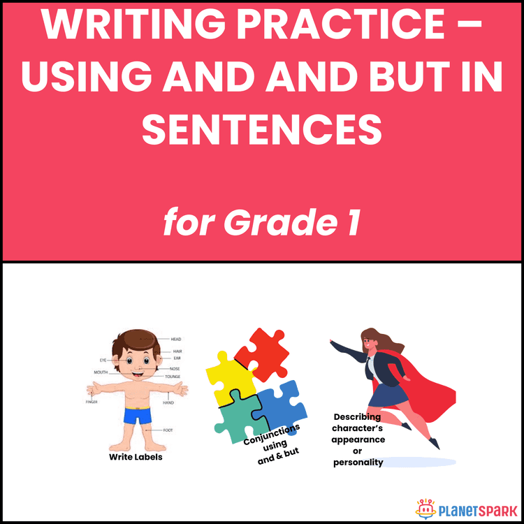Class 1 Writing Worksheet on And But Sentences
