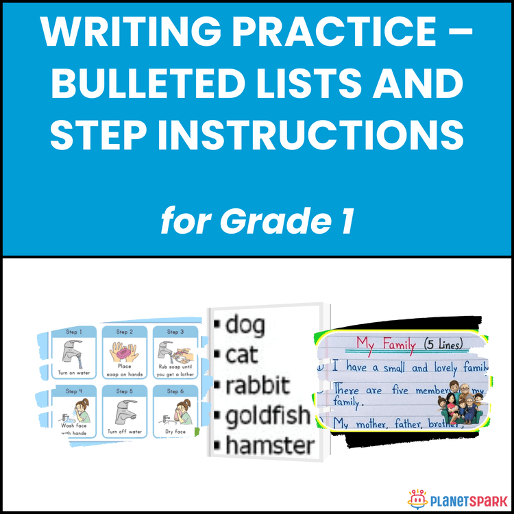 Class 1 Writing Worksheet on Lists and Instructions