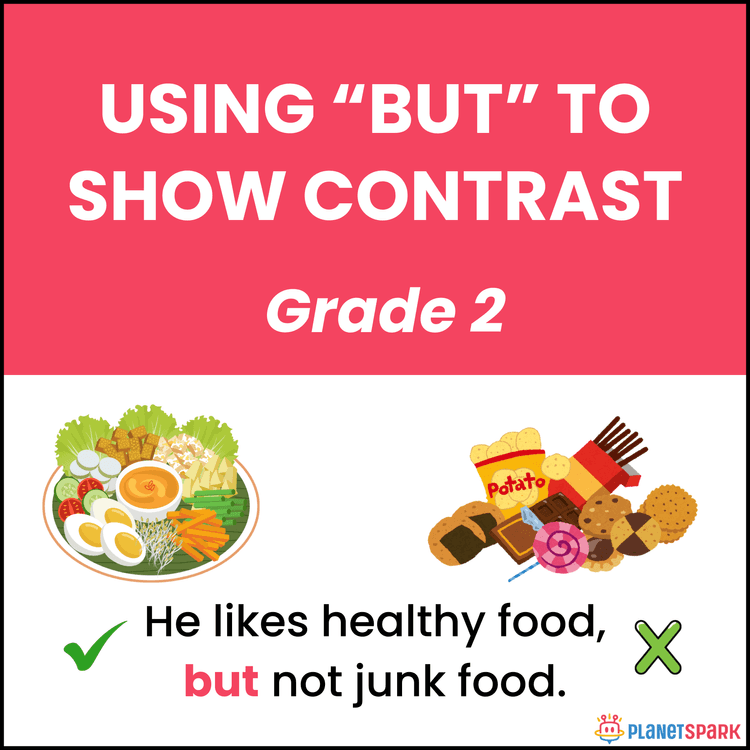 Class 2 English Worksheet Using But for Contrast