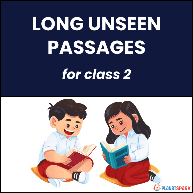 Class 2 English Worksheet for Long Unseen Passage