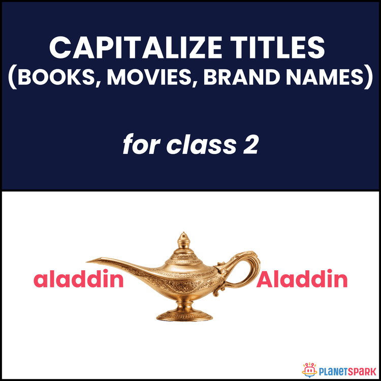 Class 2 English Worksheet on Capitalizing Titles of Books and Movies