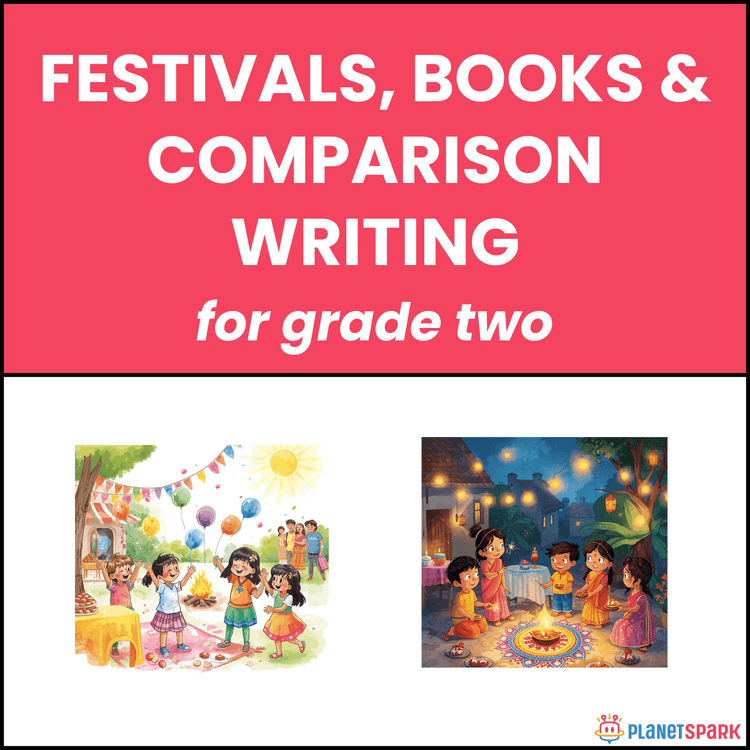Class 2 English Worksheet on Festivals and Books
