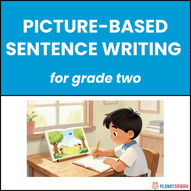 Class 2 English Worksheet on Picture Sentences