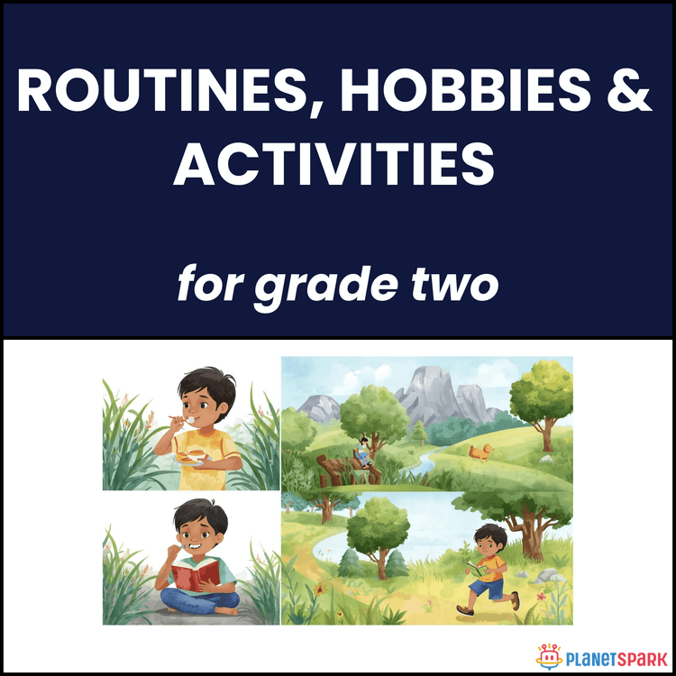 Class 2 English Worksheet on Routines and Hobbies