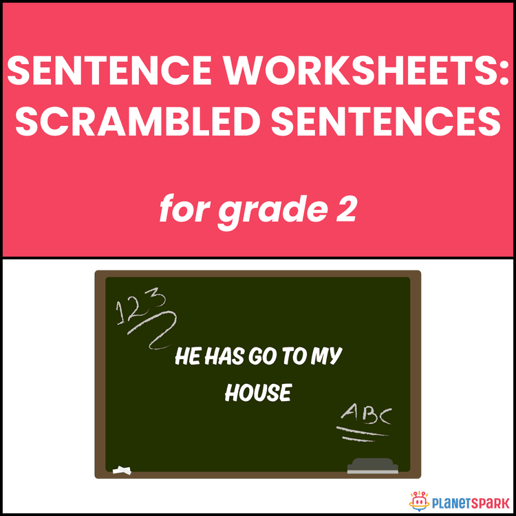 Class 2 English Worksheet on Unscrambling Sentences