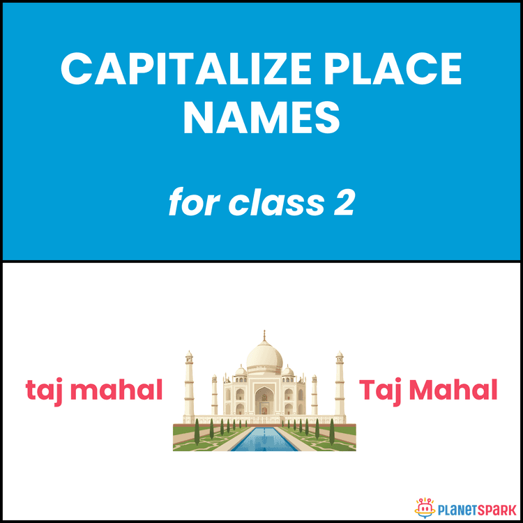 Class 2 Grammar Worksheet on Capitalizing Place Names
