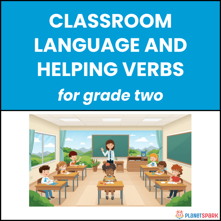 Class 2 Grammar Worksheet on Classroom Language Verbs