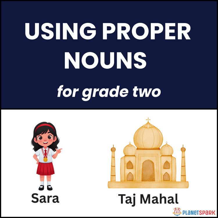 Class 2 Grammar Worksheet on Using Proper Nouns