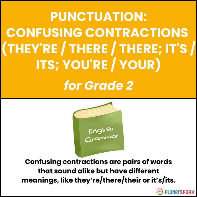 Class 2 Punctuation Worksheet on Confusing Contractions