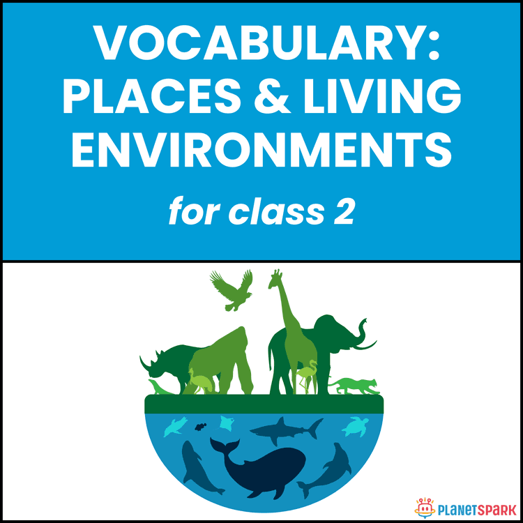 Class 2 Vocabulary Worksheet on Places and Living Environments
