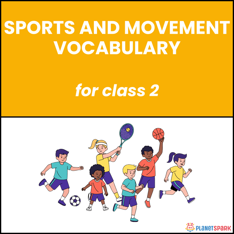Class 2 Vocabulary Worksheet on Sports and Movement Words