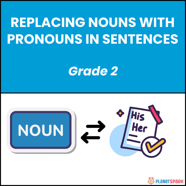 Class 2 Worksheet on Replacing Nouns with Pronouns