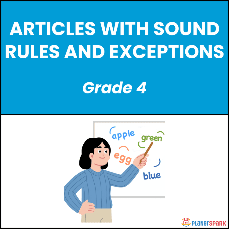 Class 4 Articles with Sound Rules Grammar Worksheet