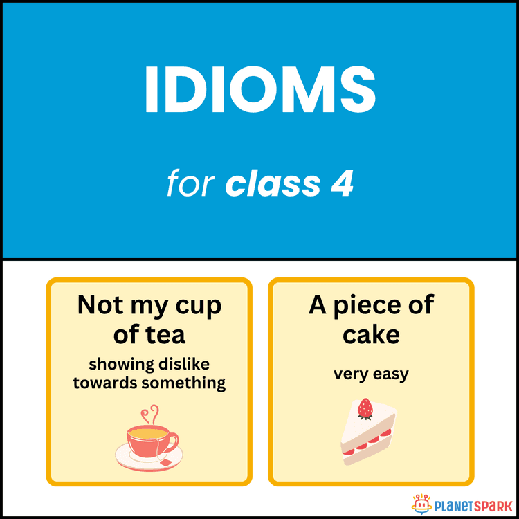 Class 4 English Grammar Worksheet on Common Idioms