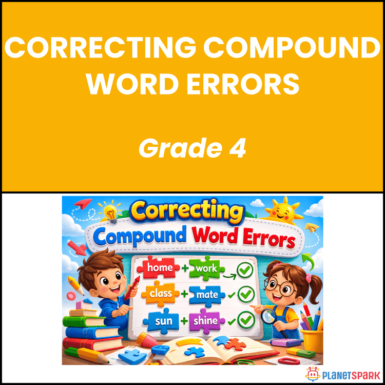 Class 4 English Grammar Worksheet on Compound Words