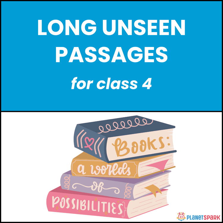 Class 4 English Worksheet for Long Unseen Passage