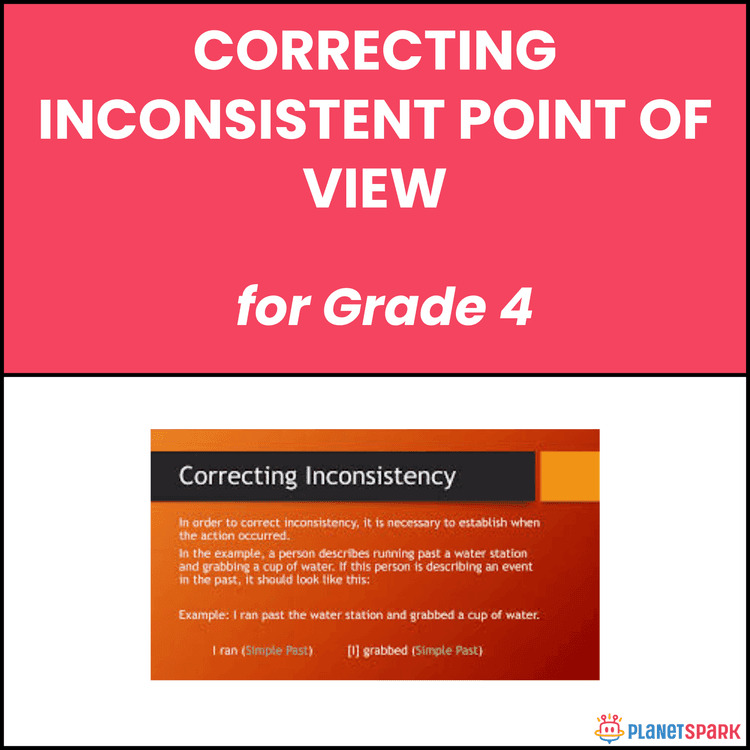 Class 4 English Worksheet on Inconsistent Point of View