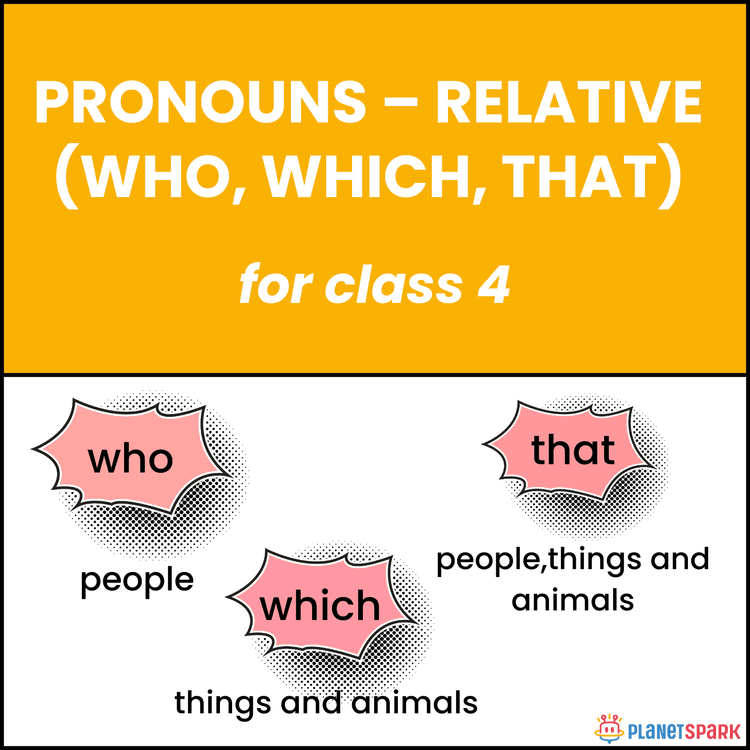 Class 4 English Worksheet on Relative Pronouns