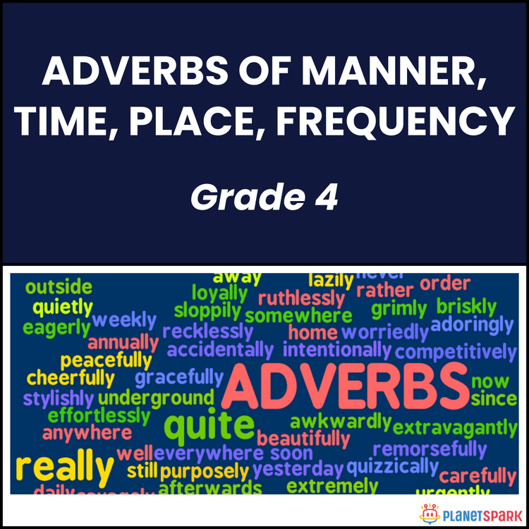 Class 4 English Worksheet on Types of Adverbs