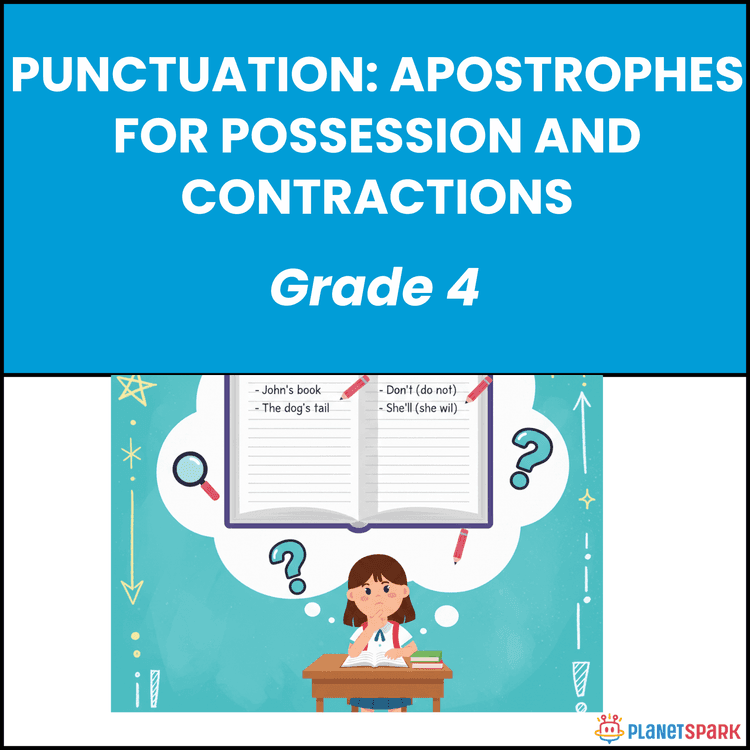 Class 4 Grammar Worksheet on Apostrophes Rules